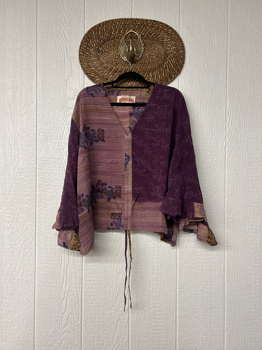 Crepe Sari Bell Sleeve Butterfly Top 0326 209