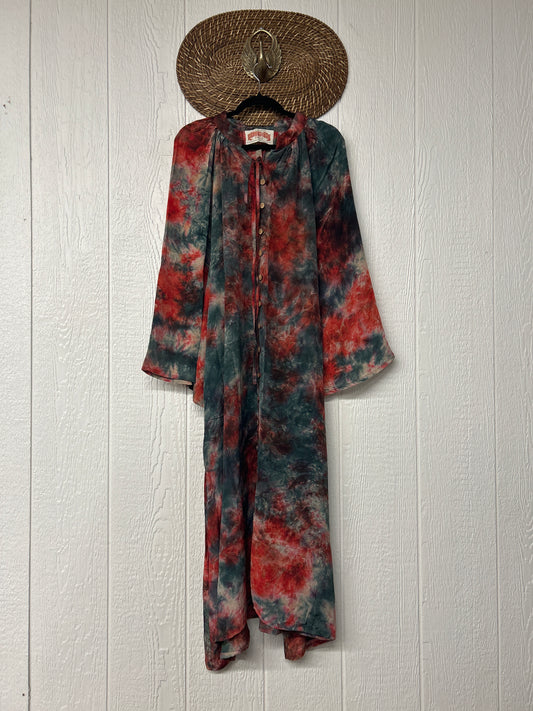 Crepe Sari Woodstock Duster Dress 0226 042