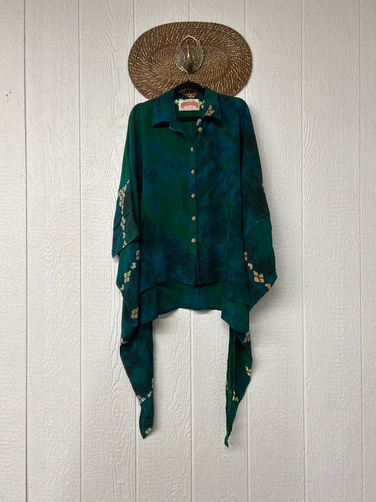 Crepe Sari Summer Nirvana Button Down 0626 145