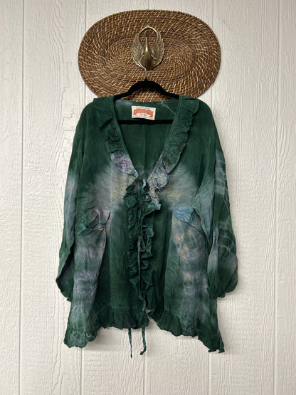 Crepe Sari Ruffle Daisy Blouse 0526 006