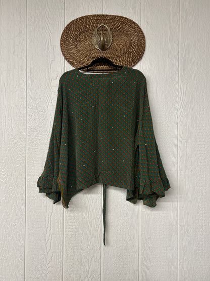 Crepe Sari Bell Sleeve Butterfly Top 0326 265