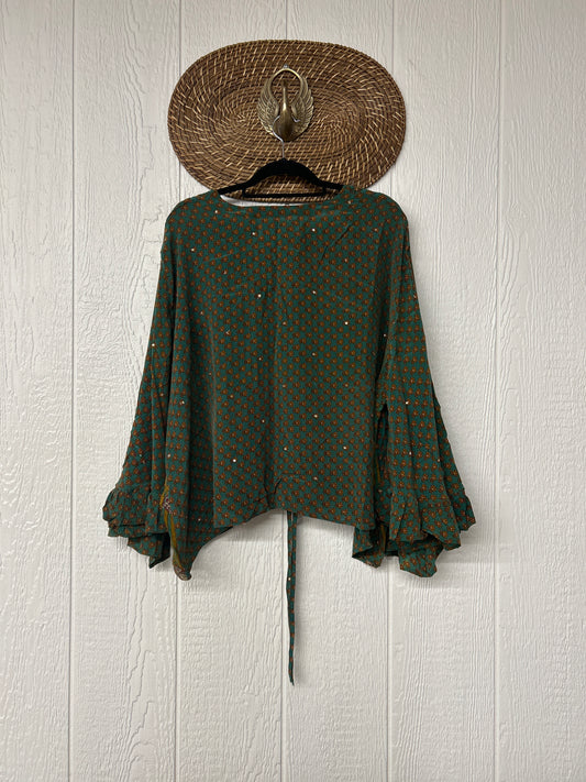 Crepe Sari Bell Sleeve Butterfly Top 0326 265