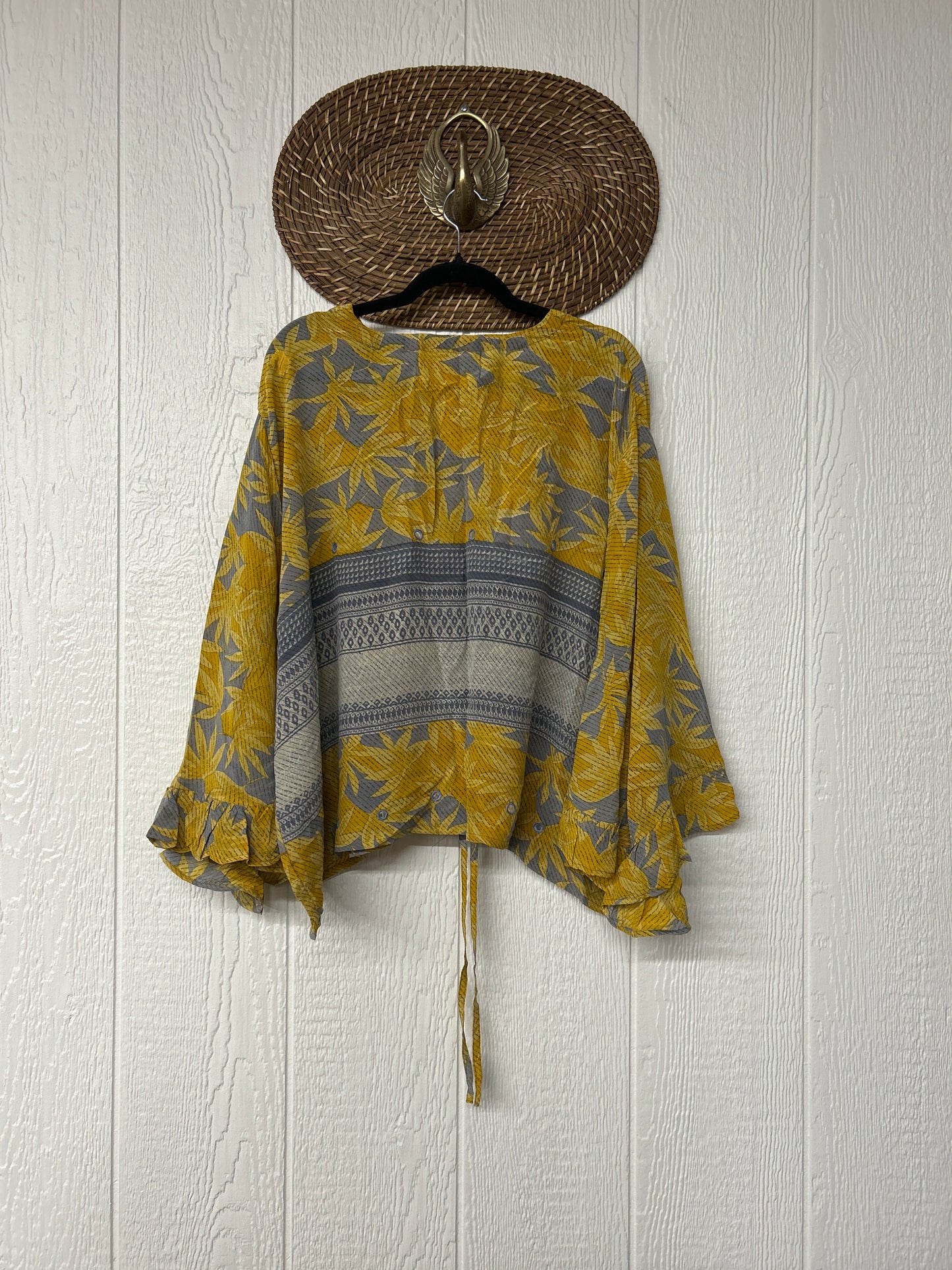 Crepe Sari Bell Sleeve Butterfly Top 0326 236