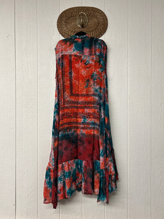 Crepe Sari Summer Dahlia Duster 0726 050