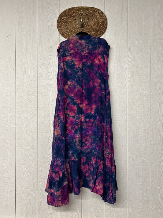 Crepe Sari Summer Dahlia Duster 0726 078