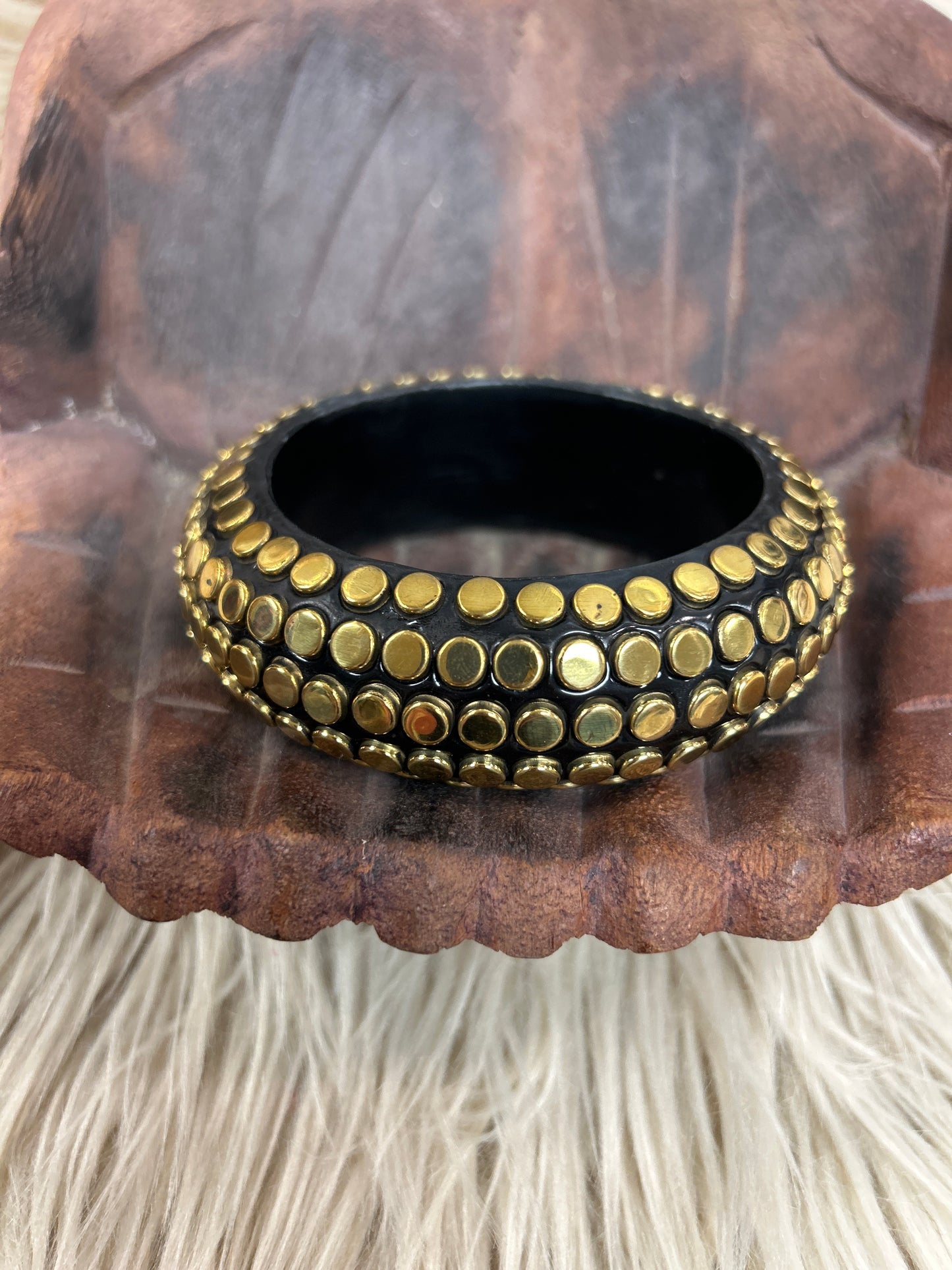 Studded Dome Bangle Gold