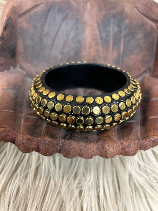Studded Dome Bangle Gold