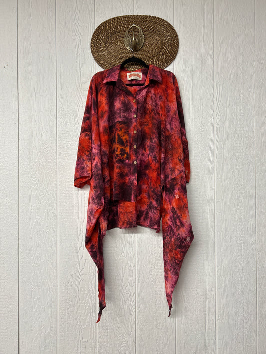 Crepe Sari Summer Nirvana Button Down 0626 094