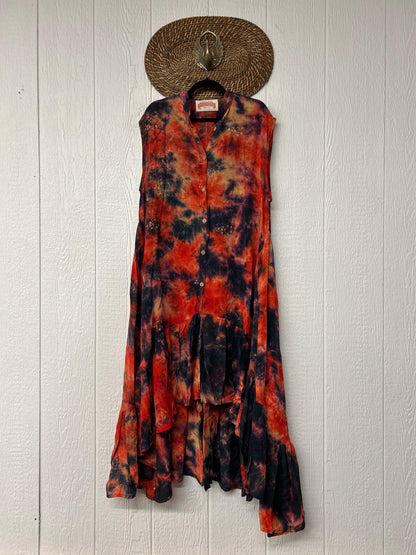 Crepe Sari Summer Dahlia Duster 0726 039