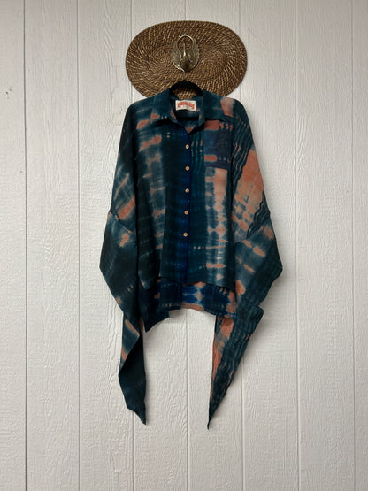 Crepe Sari Summer Nirvana Button Down 0626 004
