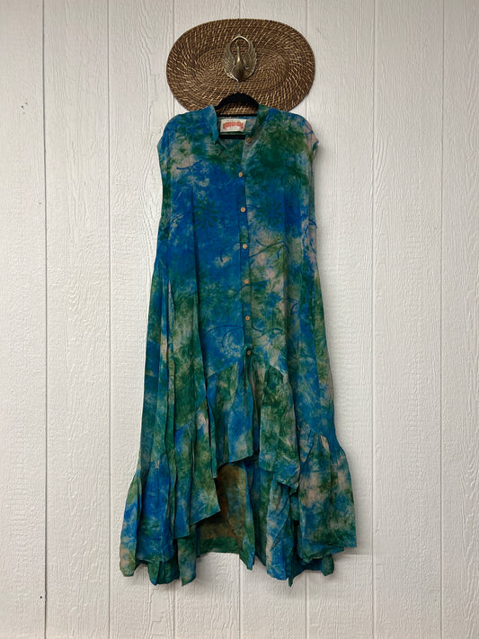 Crepe Sari Summer Dahlia Duster 0726 007