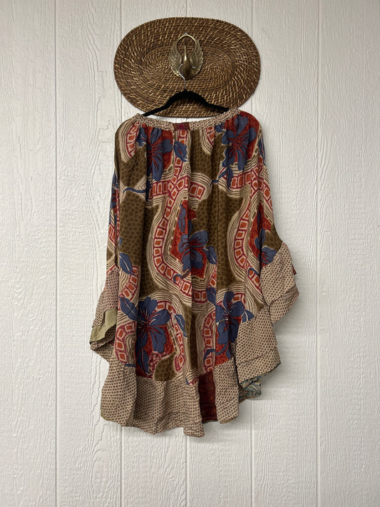 Crepe Wild Rose Skirt 1025 033