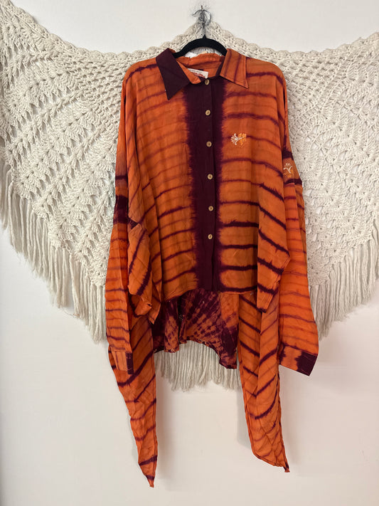 Crepe Sari Nirvana Button-Down L0626 001