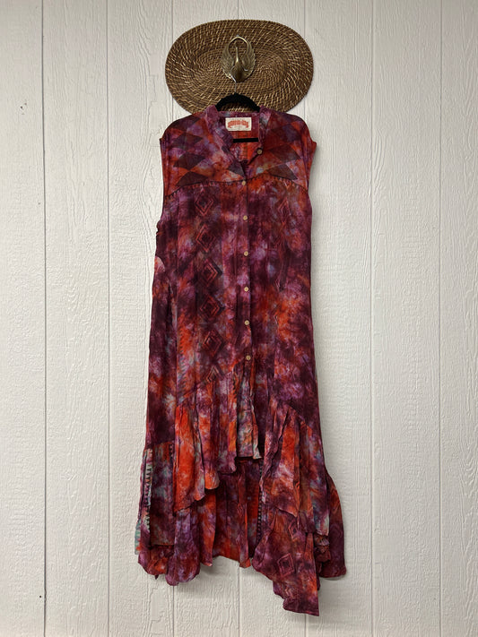 Crepe Sari Summer Dahlia Duster 0726 053