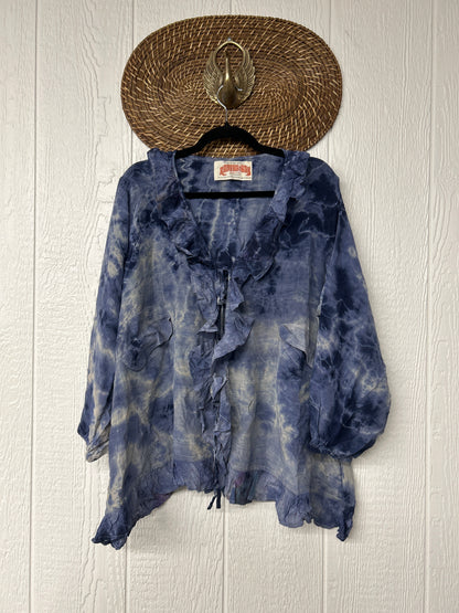 RETAIL Crepe Sari Ruffle Daisy Blouse 0526 007