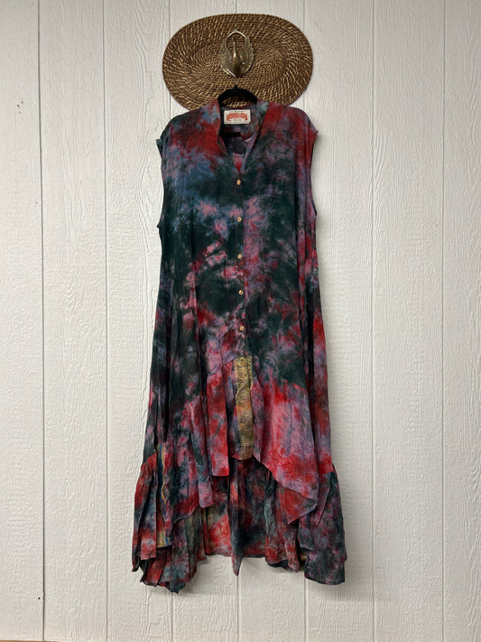 Crepe Sari Summer Dahlia Duster 0726 136