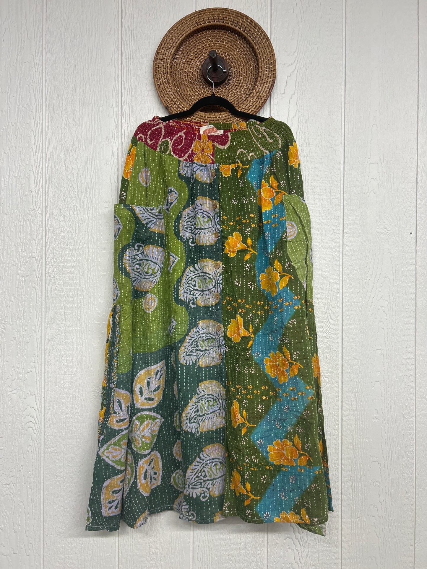 Pareo Kantha Butterfly Cargo Skirt 0426 148