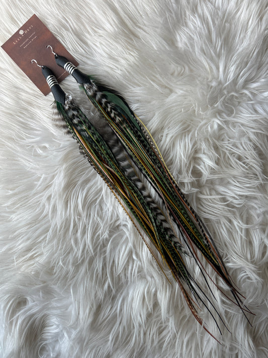 Leela Devi Long Feather Earrings