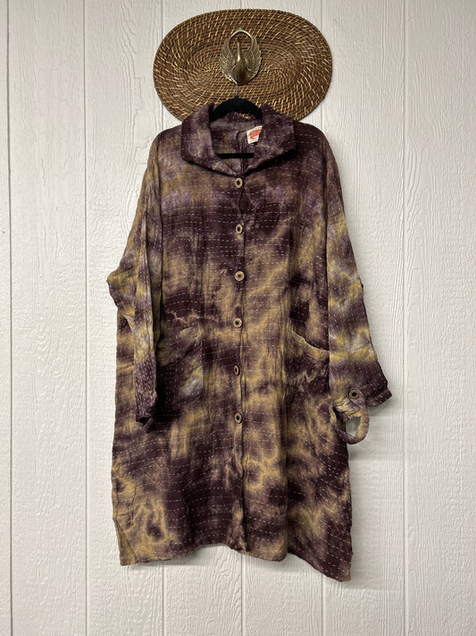 Aura Edit Koverlet Button Down Trench Coat 1026 015