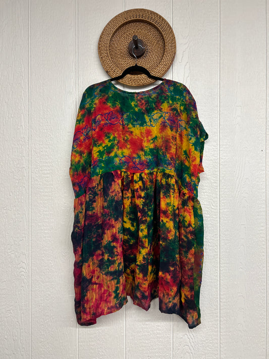 Crepe Sari Daydreamer Button Down Mini  0726 003