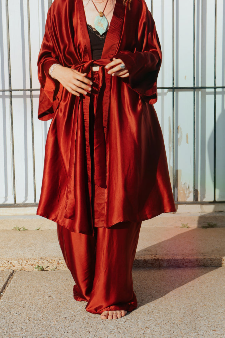 Stardust Silk Kimono - Crimson - Kantha Bae
