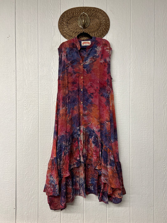 Crepe Sari Summer Dahlia Duster 0726 035