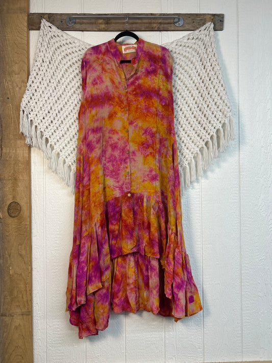 Crepe Sari Summer Dahlia Duster 0726 152