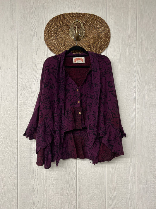 RETAIL Crepe Sari Wild Rose Top 0526 020