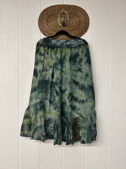 Crepe Sari Dahlia Skirt 1026 034