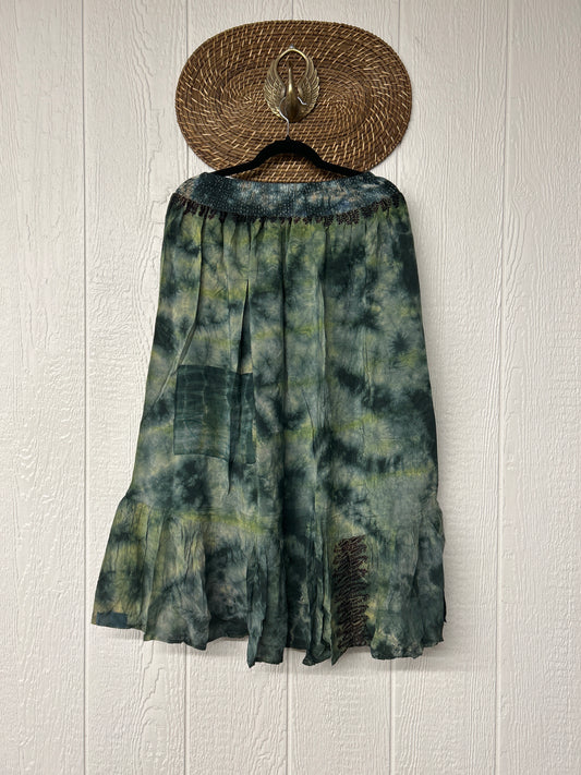 Crepe Sari Dahlia Skirt 1026 034