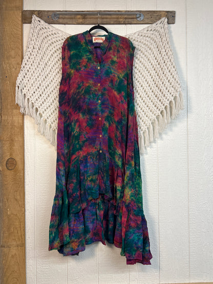 Crepe Sari Summer Dahlia Duster 0726 156