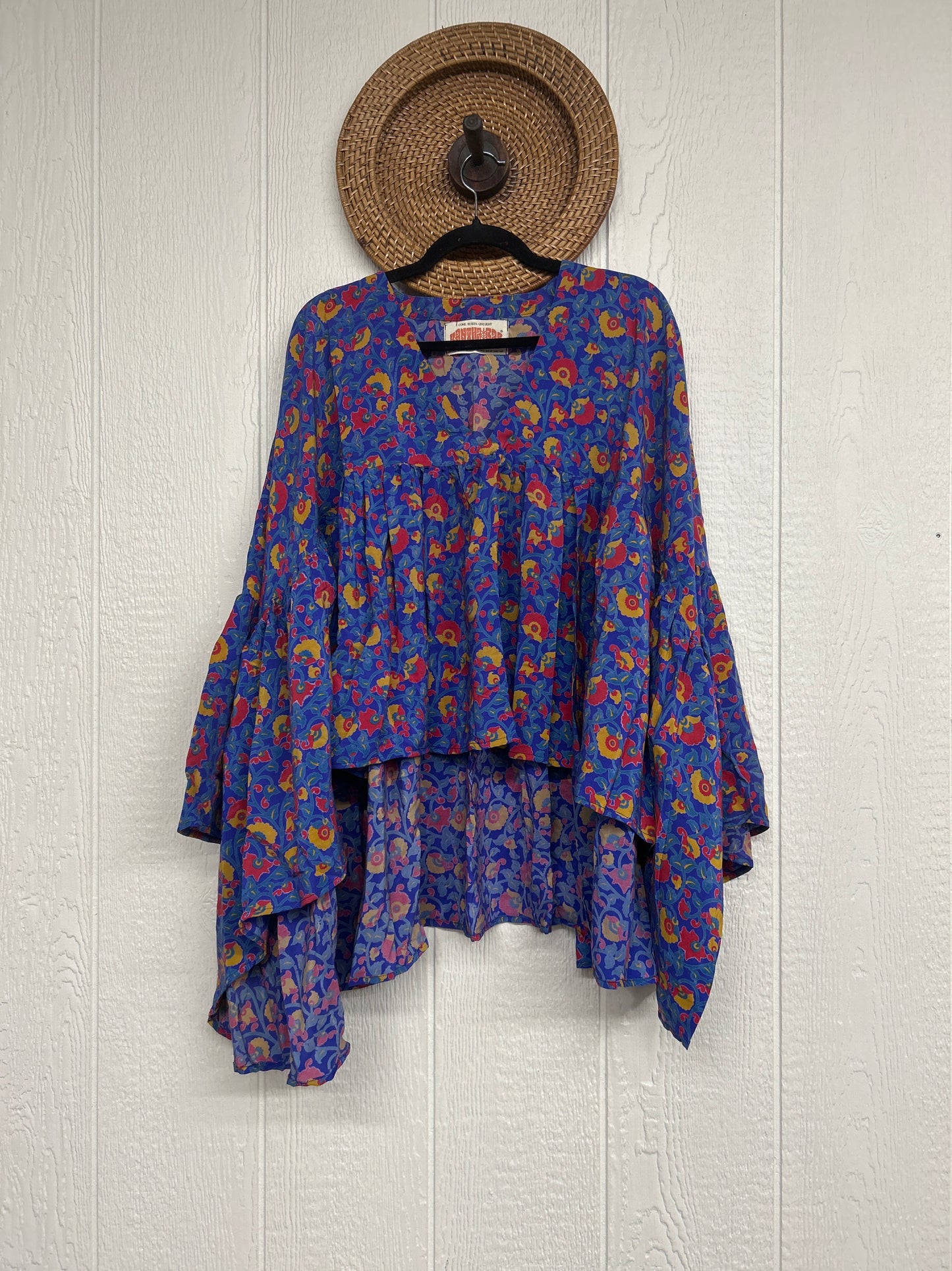 Crepe Sari Bell Sleeve Gold Dust Crop 0826 001