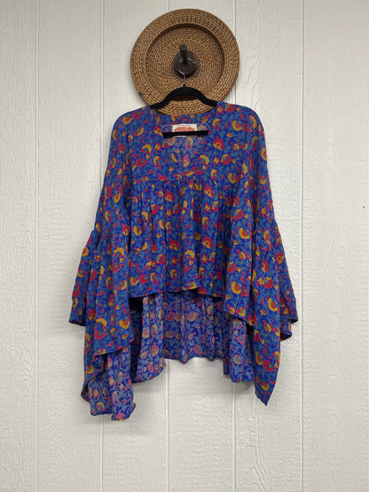 Crepe Sari Bell Sleeve Gold Dust Crop 0826 001