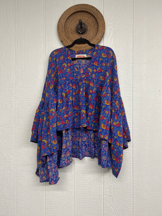 Crepe Sari Bell Sleeve Gold Dust Crop 0826 001