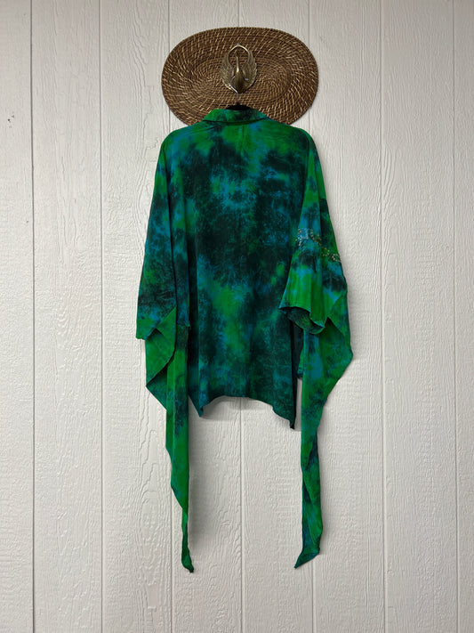 Crepe Sari Summer Nirvana Button Down 0626 055