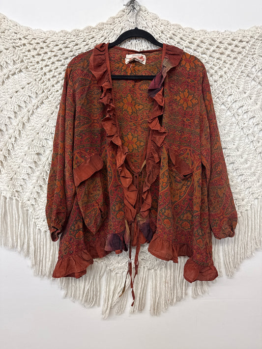 Crepe Sari Ruffle Daisy Blouse L0926 001