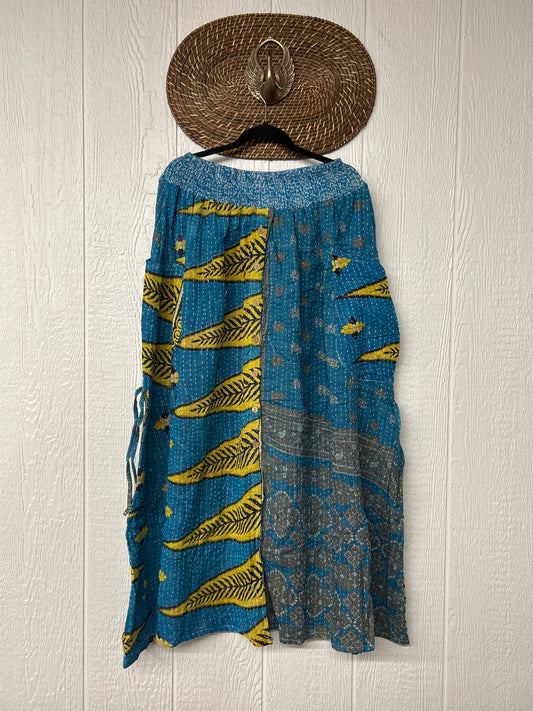 Pareo Kantha Butterfly Cargo Skirt 0426 087