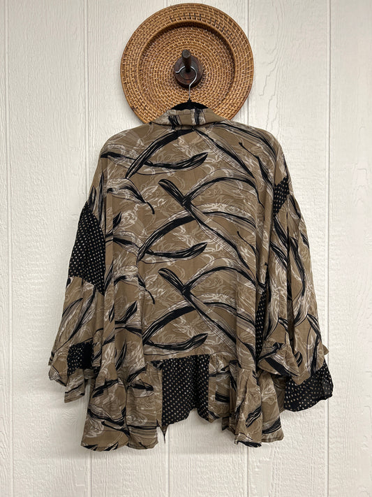 Crepe Sari Wild Rose Top 1225 027