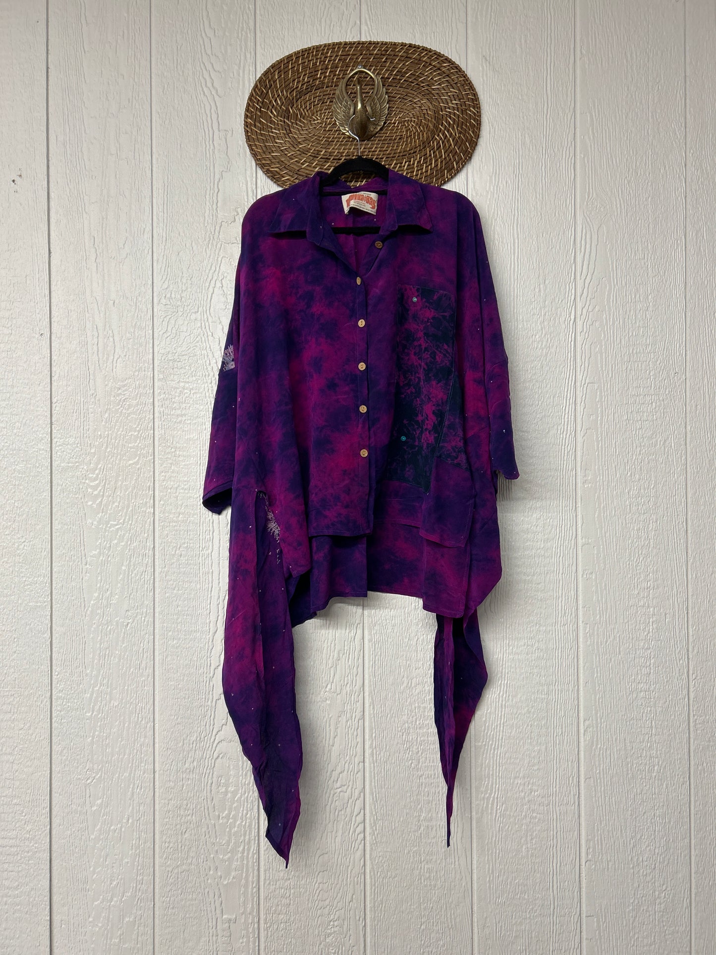 Crepe Sari Summer Nirvana Button Down 0626 082