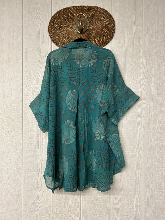 Crepe Sari Free To Be Button Down 0626 015