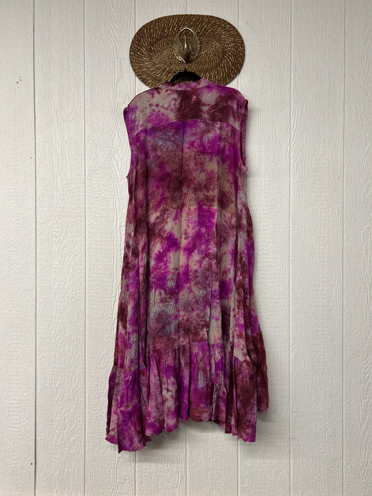 Crepe Sari Summer Dahlia Duster 0726 077