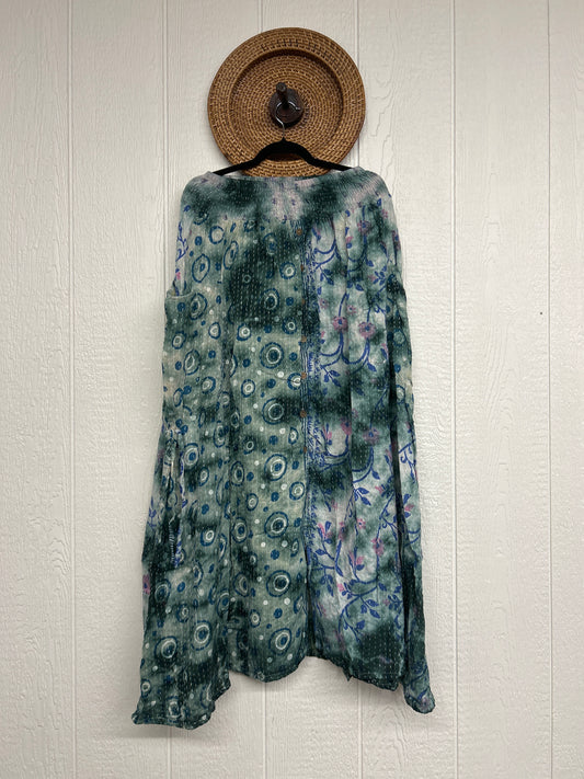 Aura Edit Pareo Kantha Butterfly Cargo Skirt 0726 002
