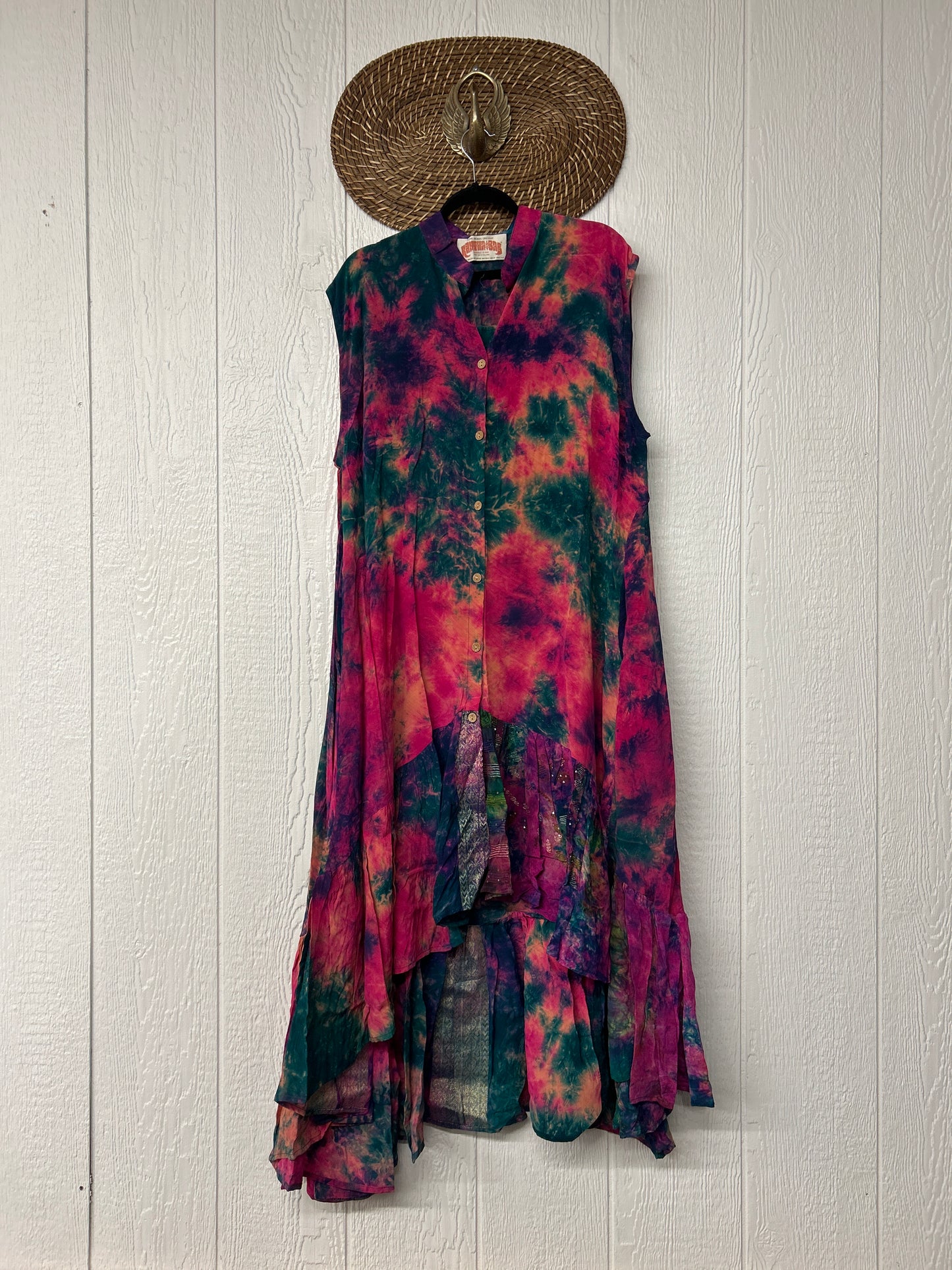 Crepe Sari Summer Dahlia Duster 0726 041