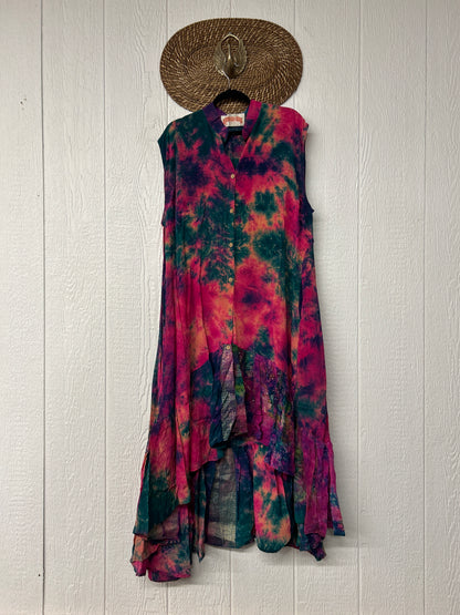 Crepe Sari Summer Dahlia Duster 0726 041