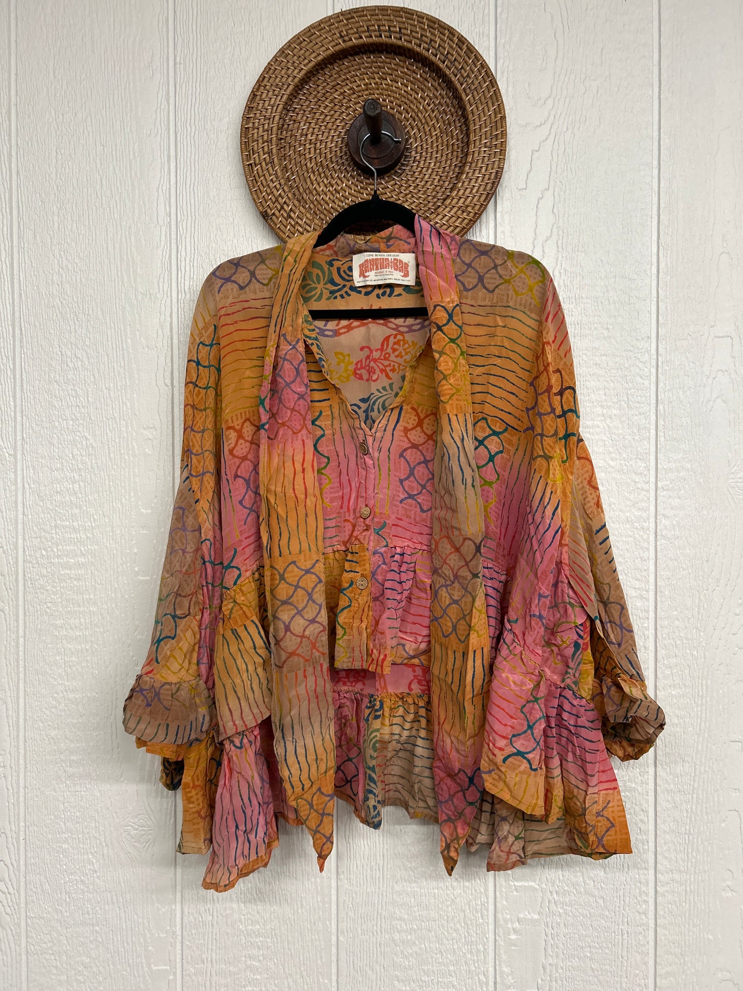 Crepe Sari Wild Rose Top 1225 039