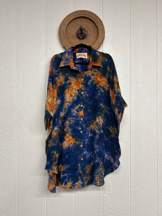 Crepe Sari Free To Be Button Down 0626 185