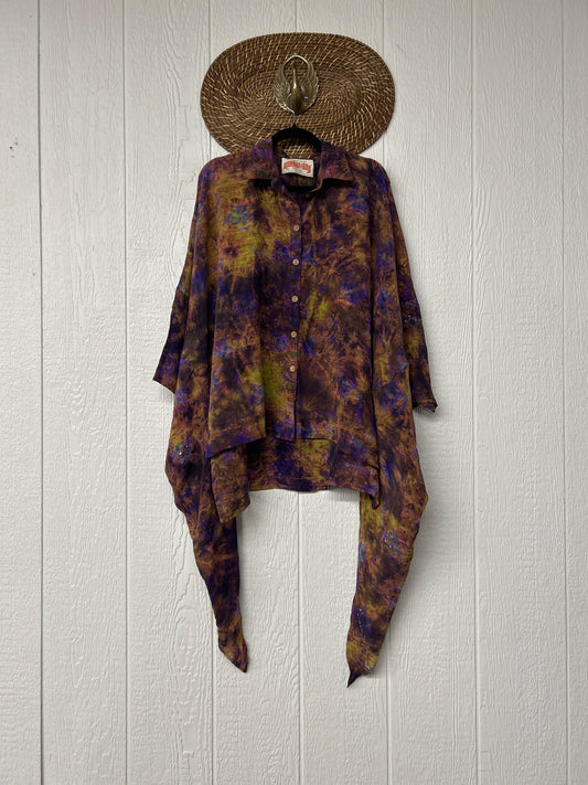 Crepe Sari Summer Nirvana Button Down 0626 007