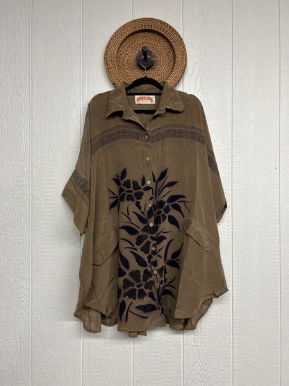 Crepe Sari Free To Be Button Down 0626 151