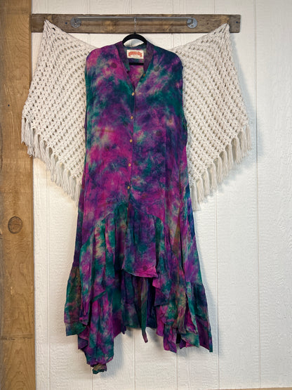 Crepe Sari Summer Dahlia Duster 0726 198