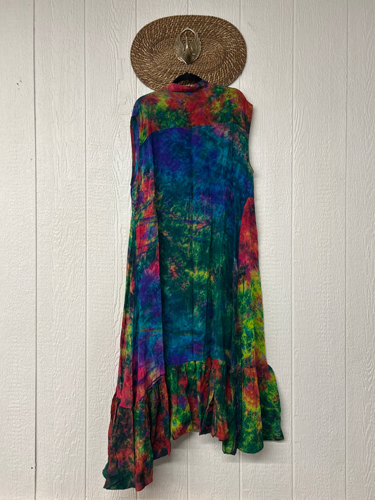Crepe Sari Summer Dahlia Duster 0726 094